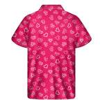 Valentine's Day Geometric Heart Print Men's Short Sleeve Shirt