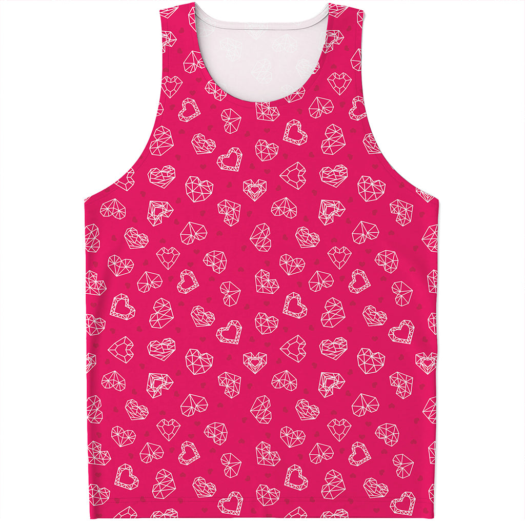 Valentine's Day Geometric Heart Print Men's Tank Top