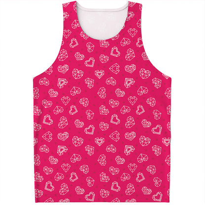 Valentine's Day Geometric Heart Print Men's Tank Top