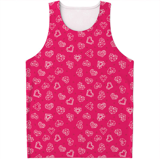 Valentine's Day Geometric Heart Print Men's Tank Top