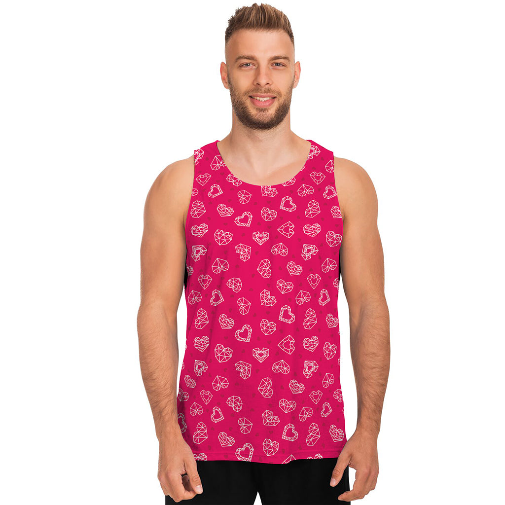 Valentine's Day Geometric Heart Print Men's Tank Top