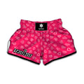 Valentine's Day Geometric Heart Print Muay Thai Boxing Shorts
