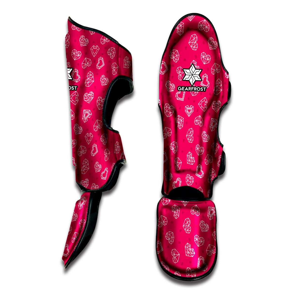 Valentine's Day Geometric Heart Print Muay Thai Shin Guard
