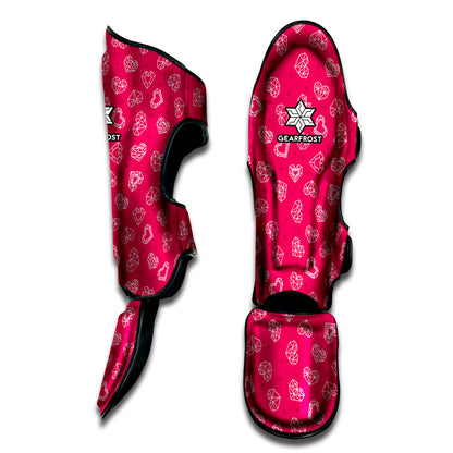Valentine's Day Geometric Heart Print Muay Thai Shin Guard