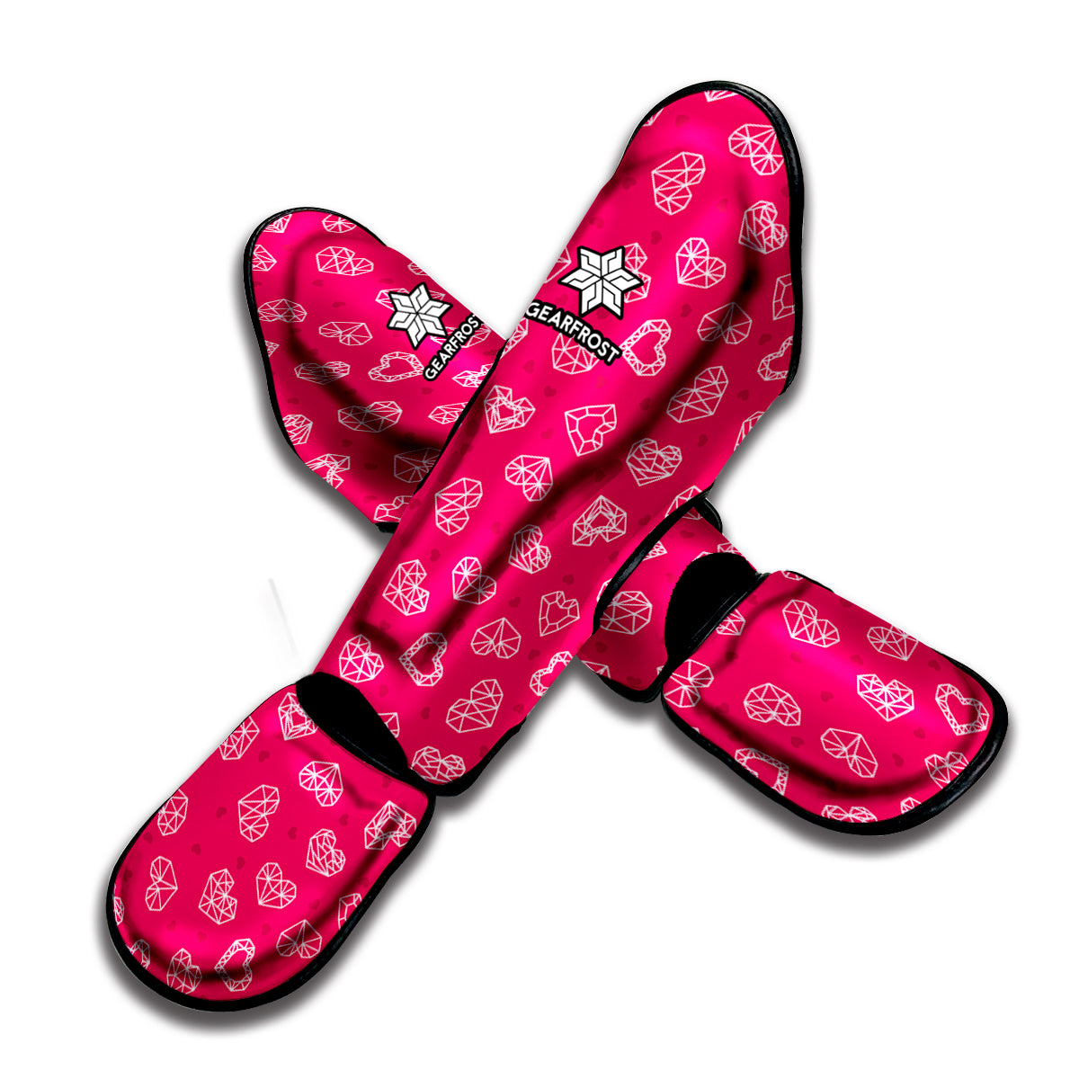 Valentine's Day Geometric Heart Print Muay Thai Shin Guard
