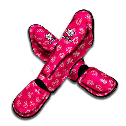 Valentine's Day Geometric Heart Print Muay Thai Shin Guard