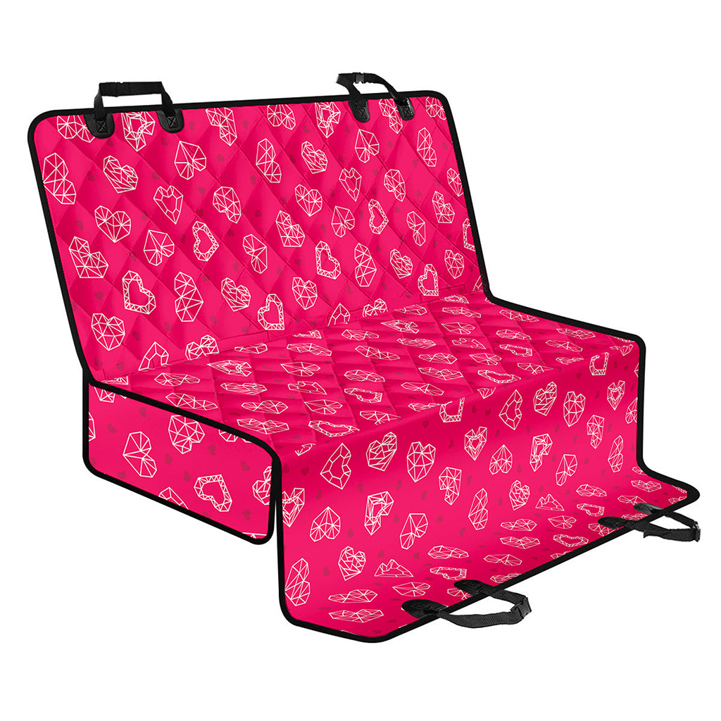 Valentine's Day Geometric Heart Print Pet Car Back Seat Cover