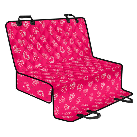 Valentine's Day Geometric Heart Print Pet Car Back Seat Cover