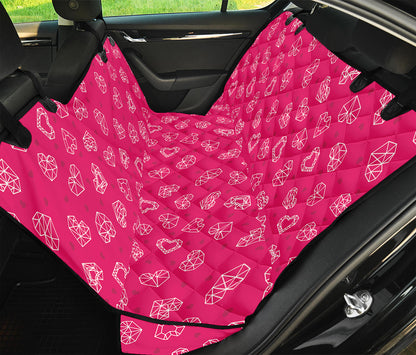 Valentine's Day Geometric Heart Print Pet Car Back Seat Cover
