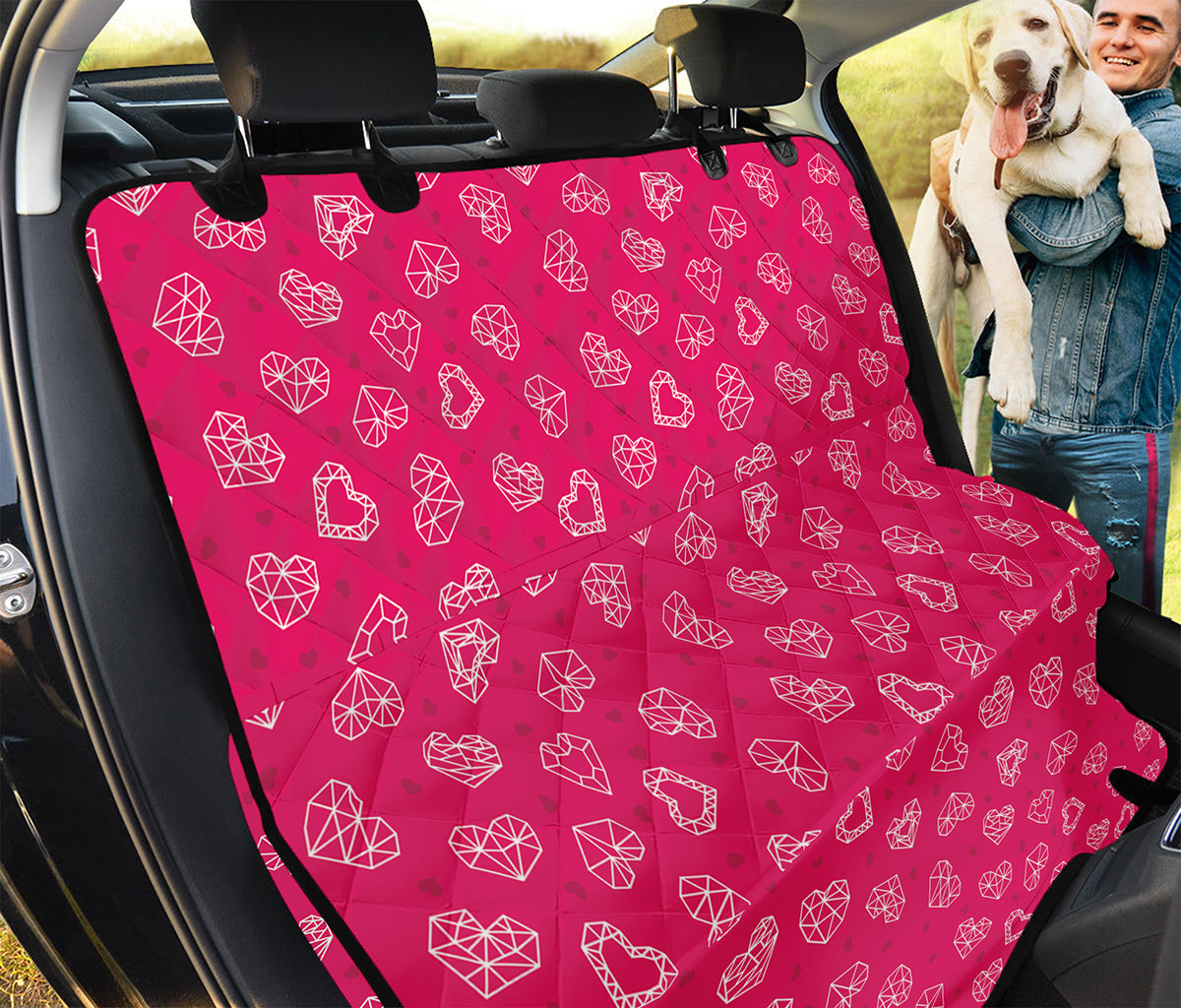 Valentine's Day Geometric Heart Print Pet Car Back Seat Cover