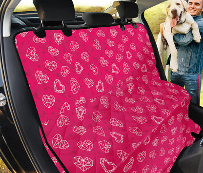 Valentine's Day Geometric Heart Print Pet Car Back Seat Cover