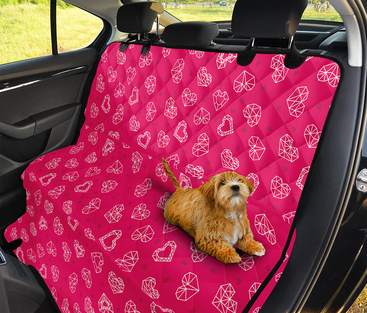 Valentine's Day Geometric Heart Print Pet Car Back Seat Cover