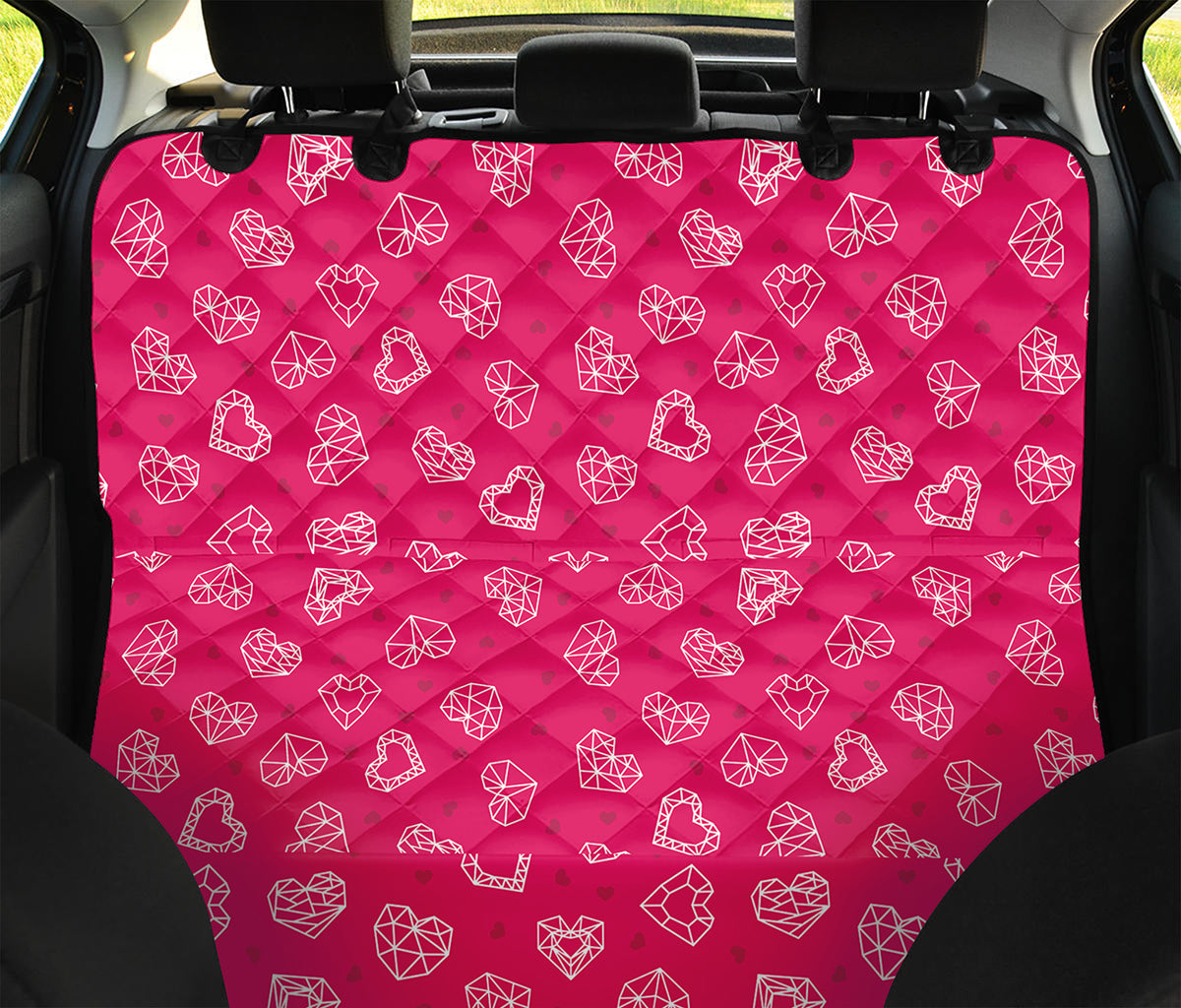 Valentine's Day Geometric Heart Print Pet Car Back Seat Cover