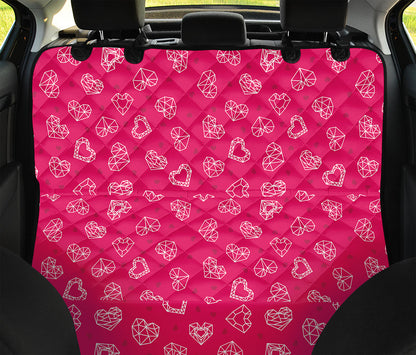 Valentine's Day Geometric Heart Print Pet Car Back Seat Cover