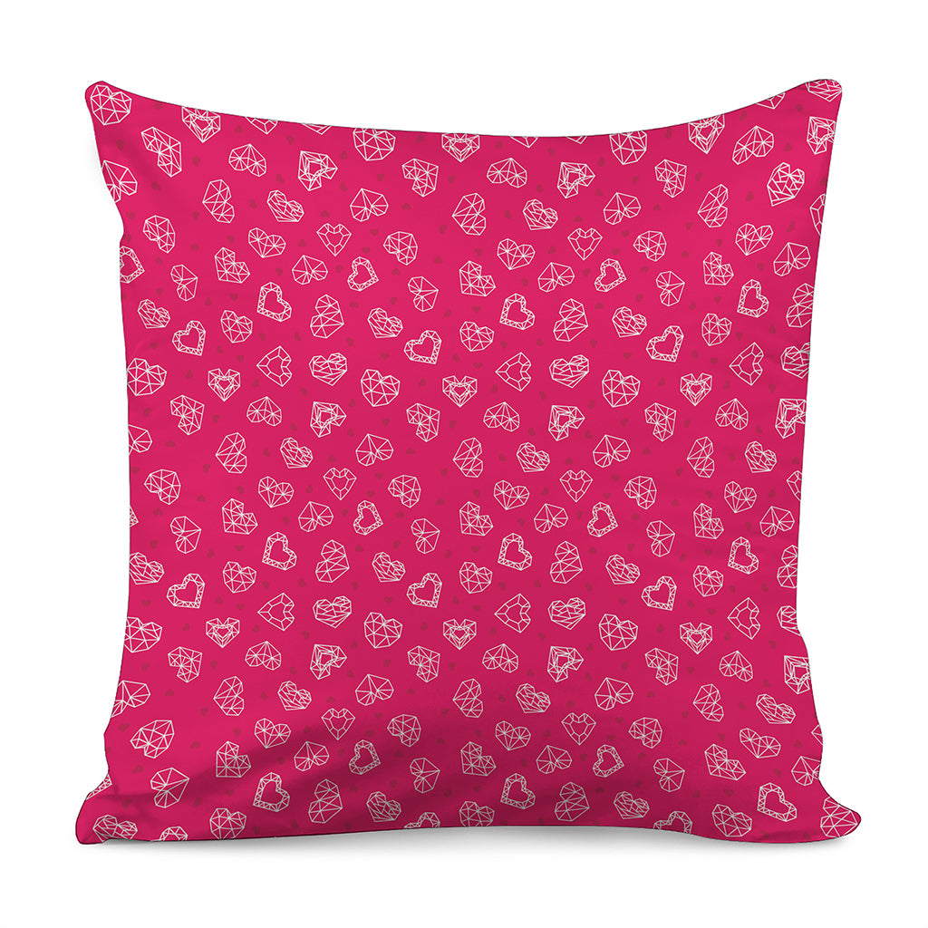 Valentine's Day Geometric Heart Print Pillow Cover