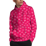 Valentine's Day Geometric Heart Print Pullover Hoodie