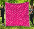 Valentine's Day Geometric Heart Print Quilt