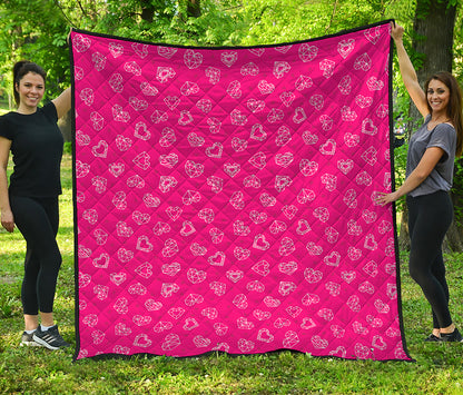 Valentine's Day Geometric Heart Print Quilt