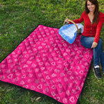 Valentine's Day Geometric Heart Print Quilt