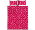 Valentine's Day Geometric Heart Print Quilt Bed Set