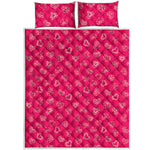 Valentine's Day Geometric Heart Print Quilt Bed Set