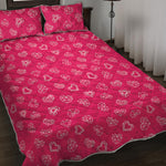 Valentine's Day Geometric Heart Print Quilt Bed Set