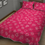Valentine's Day Geometric Heart Print Quilt Bed Set