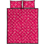 Valentine's Day Geometric Heart Print Quilt Bed Set