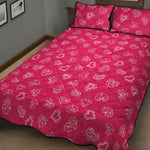 Valentine's Day Geometric Heart Print Quilt Bed Set