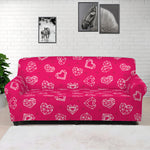 Valentine's Day Geometric Heart Print Sofa Cover