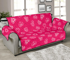 Valentine's Day Geometric Heart Print Sofa Protector