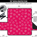 Valentine's Day Geometric Heart Print Sofa Protector