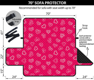 Valentine's Day Geometric Heart Print Sofa Protector