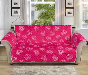 Valentine's Day Geometric Heart Print Sofa Protector