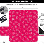 Valentine's Day Geometric Heart Print Sofa Protector