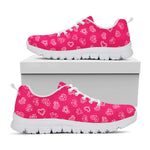 Valentine's Day Geometric Heart Print White Sneakers
