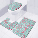 Valentine's Day Heart And Flower Print 3 Piece Bath Mat Set