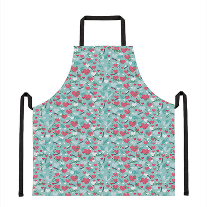 Valentine's Day Heart And Flower Print Apron