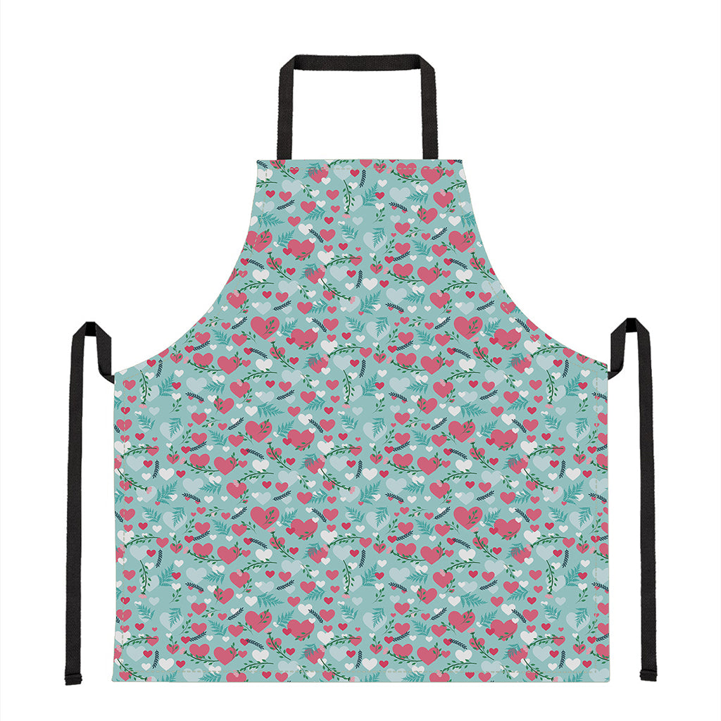 Valentine's Day Heart And Flower Print Apron