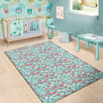 Valentine's Day Heart And Flower Print Area Rug