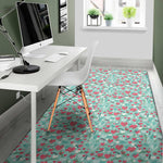 Valentine's Day Heart And Flower Print Area Rug