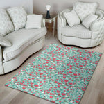 Valentine's Day Heart And Flower Print Area Rug