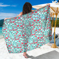 Valentine's Day Heart And Flower Print Beach Sarong Wrap