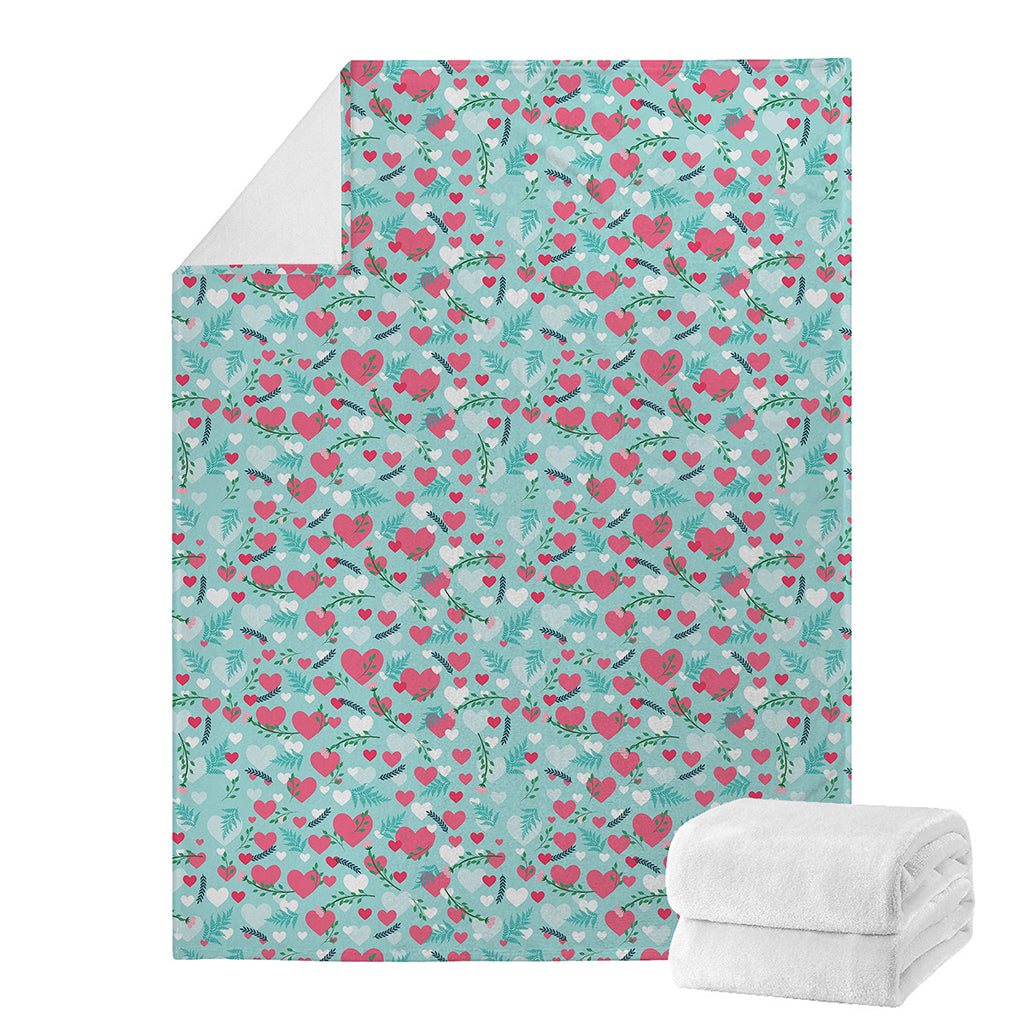 Valentine's Day Heart And Flower Print Blanket