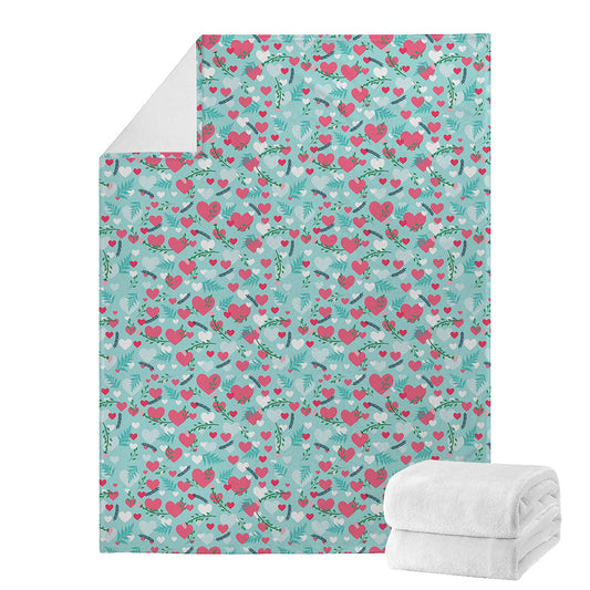 Valentine's Day Heart And Flower Print Blanket