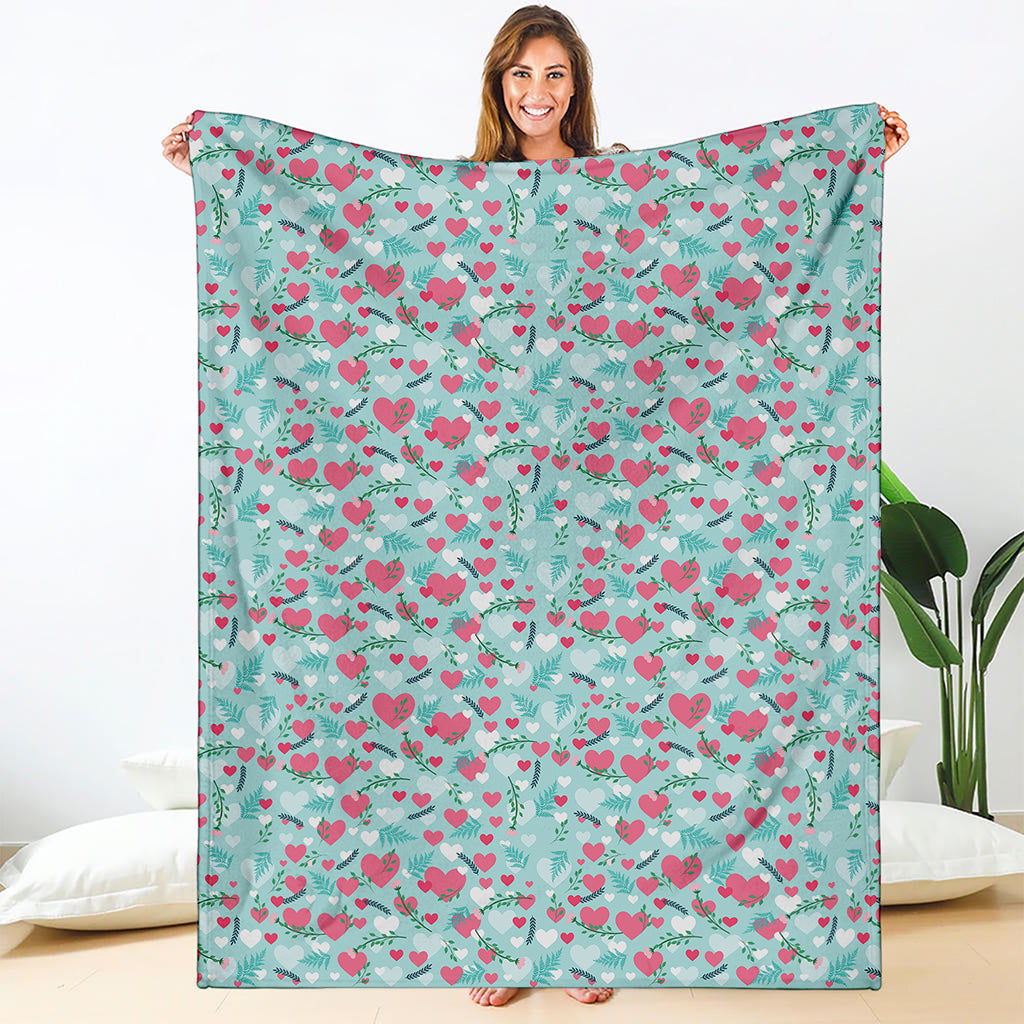 Valentine's Day Heart And Flower Print Blanket