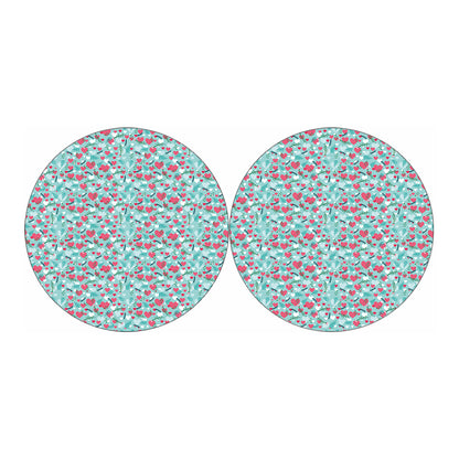 Valentine's Day Heart And Flower Print Car Coasters