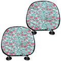 Valentine's Day Heart And Flower Print Car Headrest Covers