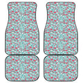 Valentine's Day Heart And Flower Print Front and Back Car Floor Mats