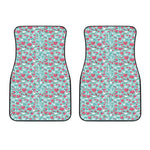 Valentine's Day Heart And Flower Print Front Car Floor Mats